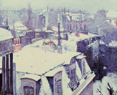 Vue des toits (effet de neige) ou Toits sous la neige, 1878 - Gustave Caillebotte